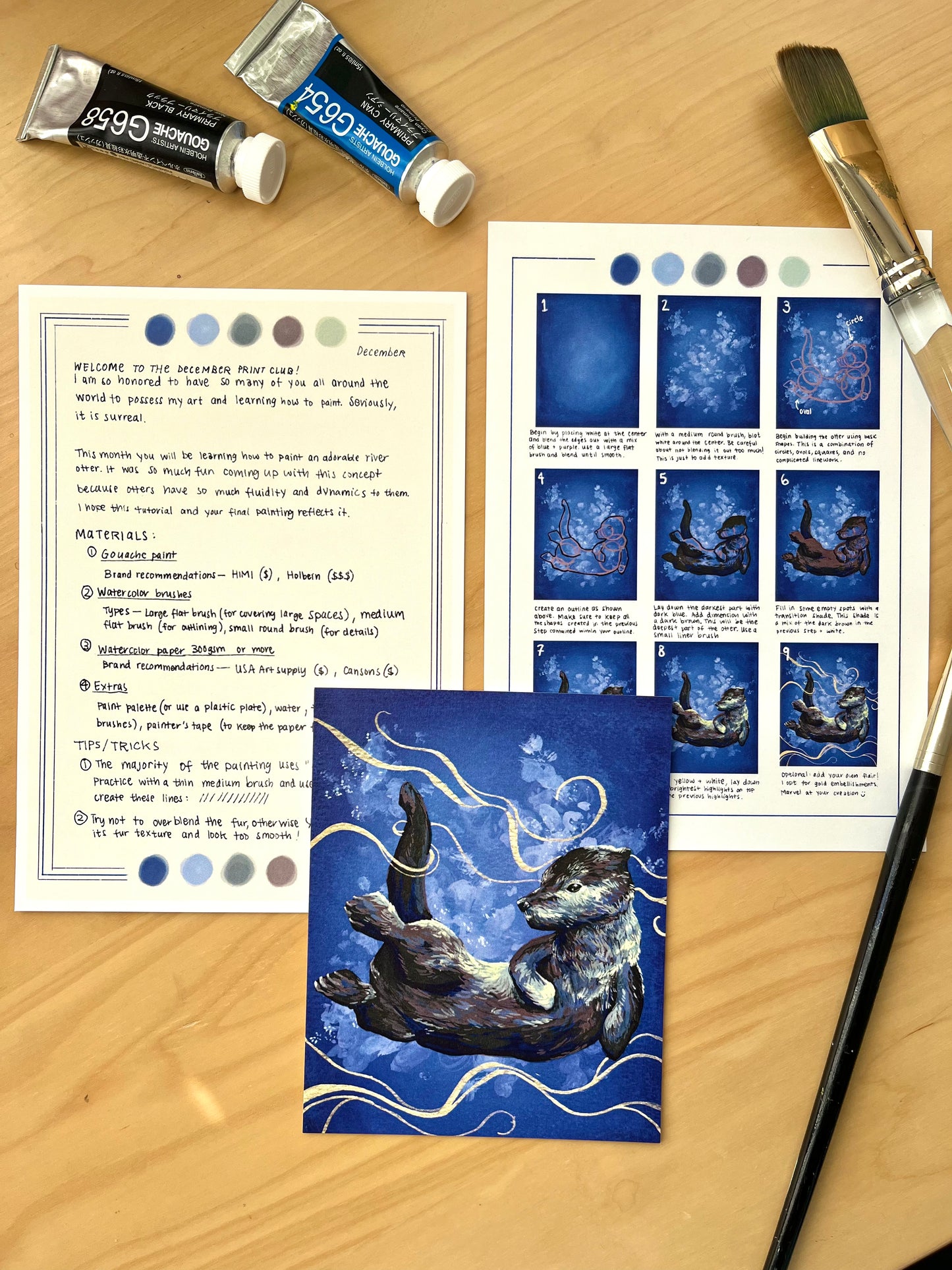 December Print Club Tutorial/Print: Otter