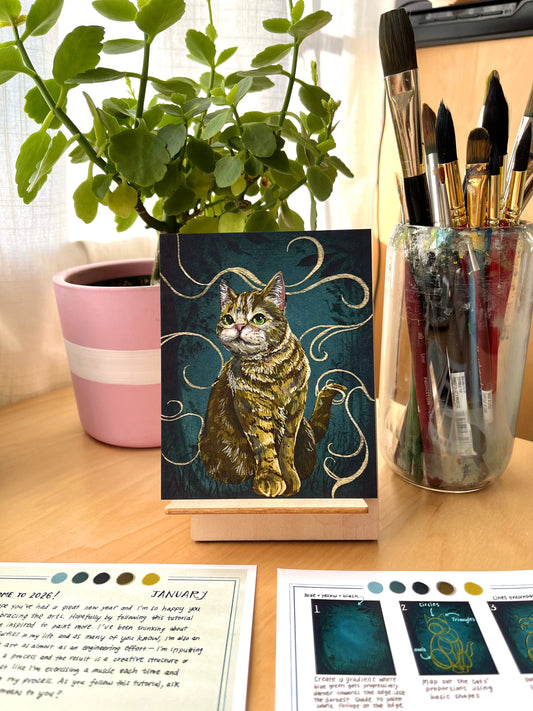 January Print Club Tutorial/Print: Cat