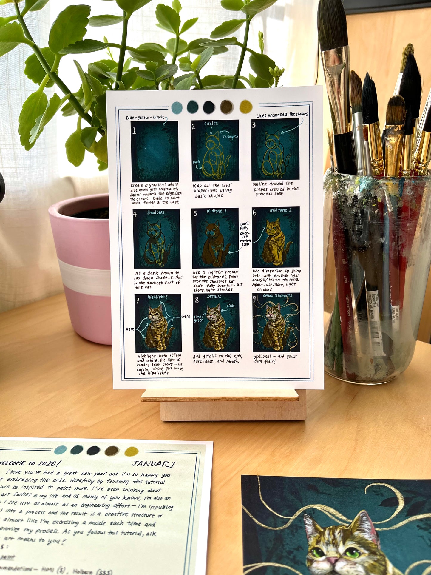 January Print Club Tutorial/Print: Cat