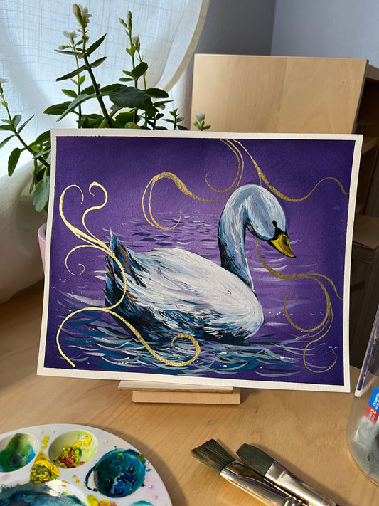 Original Swan Painting (8"x10")