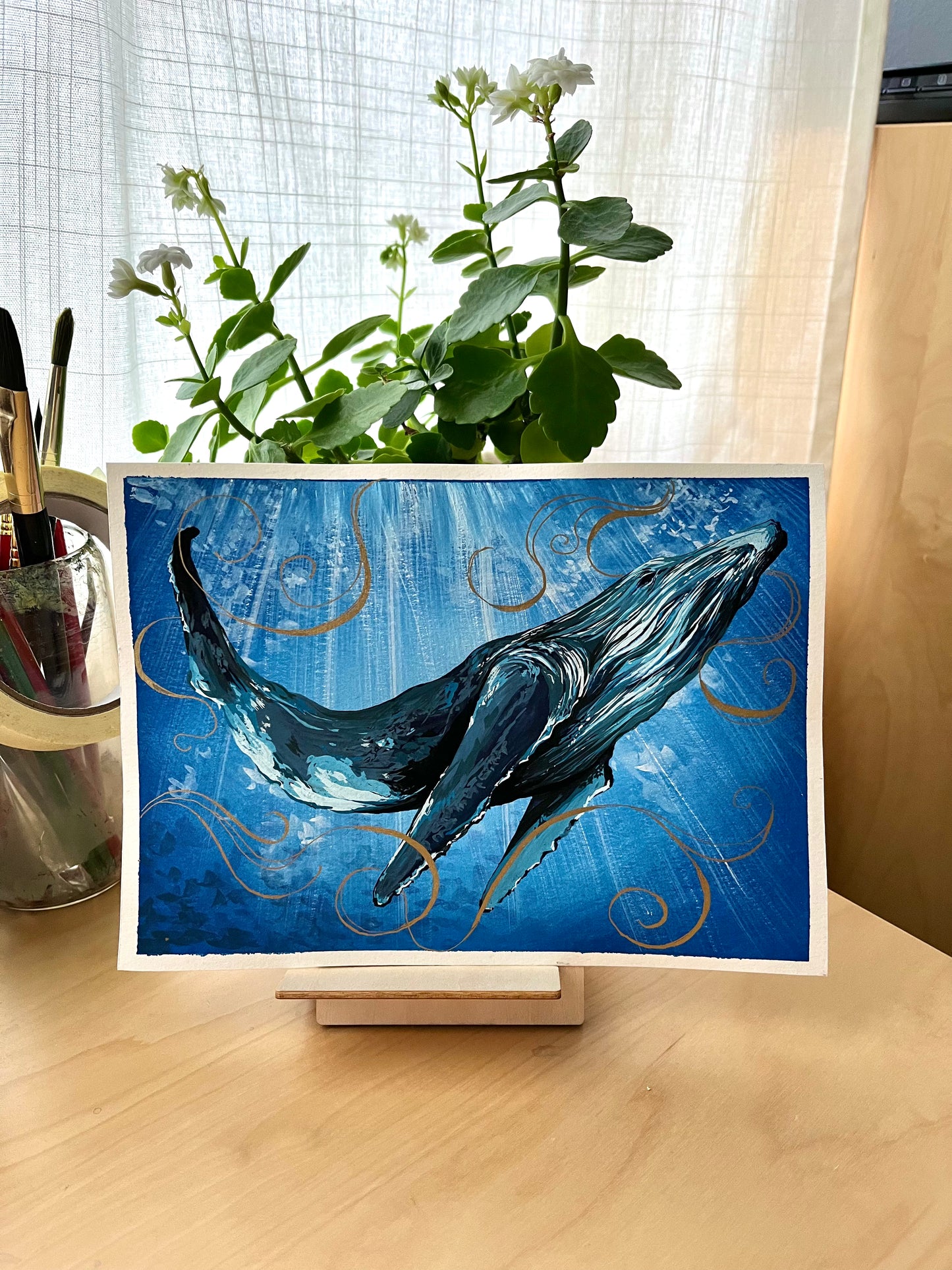 Original Whale Painting (8"x10")