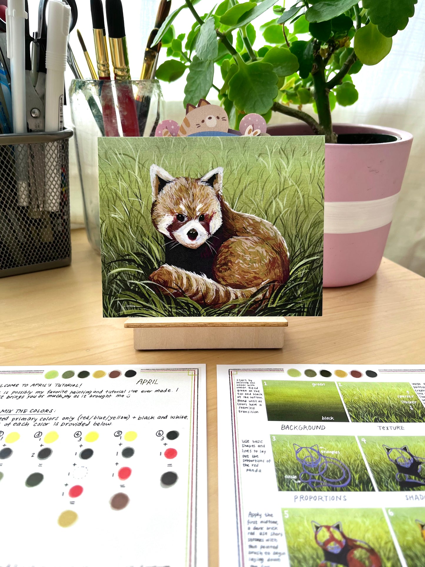 April Print Club Tutorial/Print: Red Panda